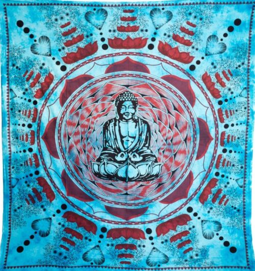 Indische Tagesdecke - DOUBLE ~ LOTUS BUDDHA