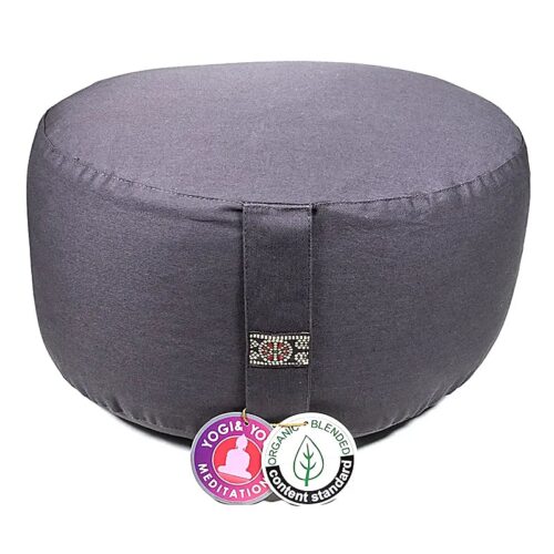 Meditationskissen - Hoch - Baumwolle BIO - grau - H 22 cm