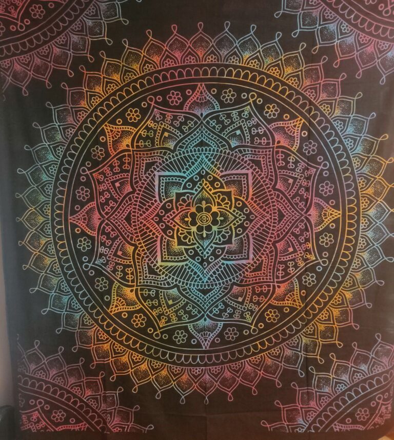 Indische Tagesdecke - Double – Mandala Rainbow Mandala Rainbow