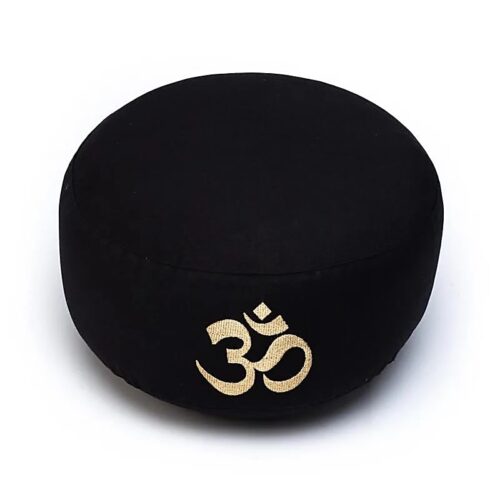 Meditationskissen – OM – schwarz, H 17 cm
