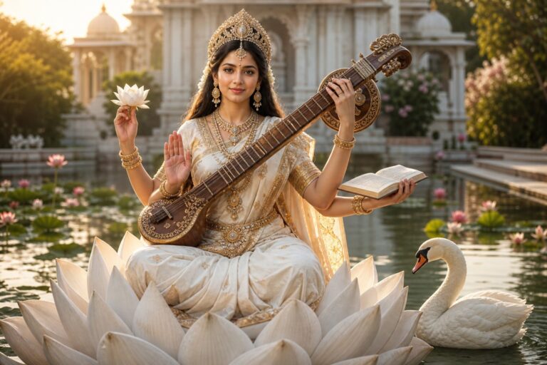 Saraswati – Die Göttin der Weisheit, Kunst und Inspiration Saraswati