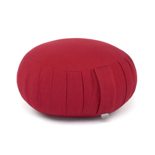 Meditationskissen Zafu ECO mit Dinkel-Füllung - bordeaux - H 17 cm