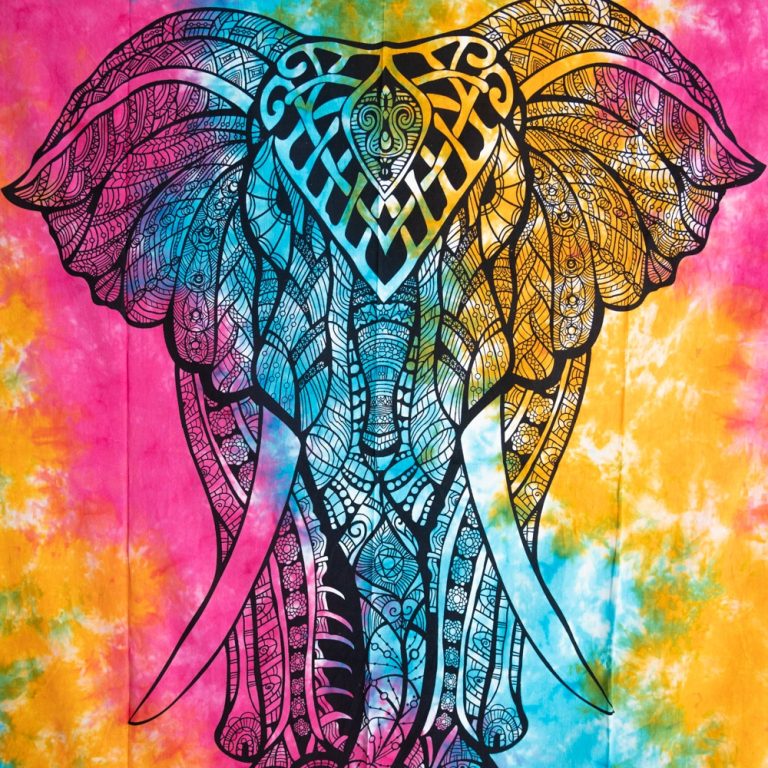Wandtuch - mit farbenfrohem Elefant – Bild 7