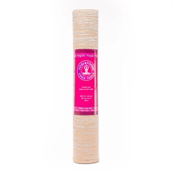 Yogamatte - Jute - Rutschfest - PVC - Beige -  61x183x0.5 – Bild 3
