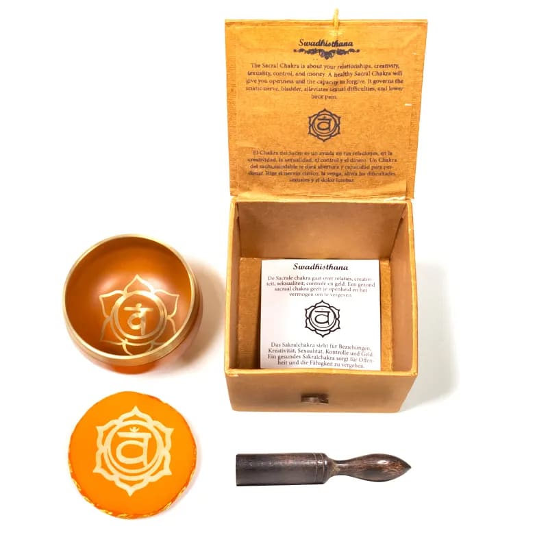 Klangschale Sakralchakra - Messing - 400 g – 7,6 cm – Bild 3