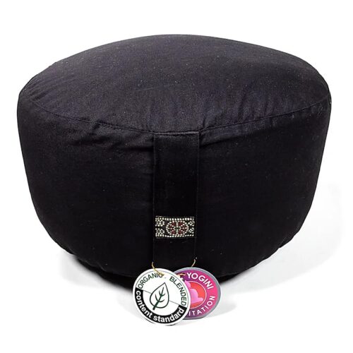 Meditationskissen - Hoch - Baumwolle Bio - schwarz - H 22 cm