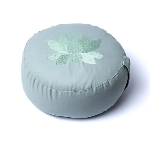 Meditationskissen Lotus salbeigrün Bio-Baumwolle - H 17 cm