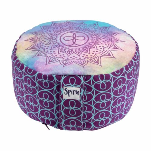 Meditationskissen Baumwolle lila Tie Dye – Mandala – H 15 cm