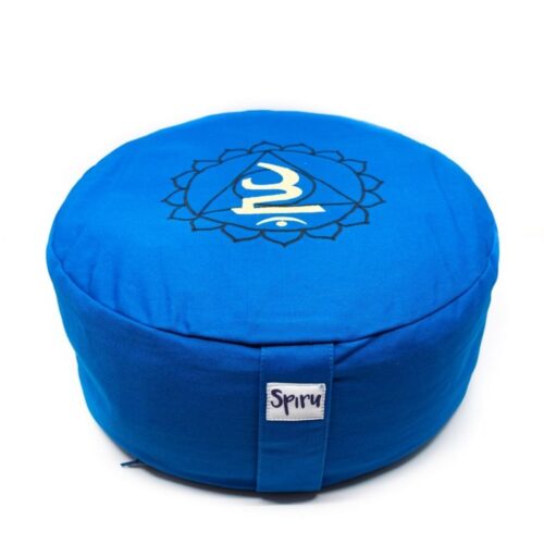 Meditationskissen Baumwolle Blau – 5. Chakra Vishuddha – H 15 cm