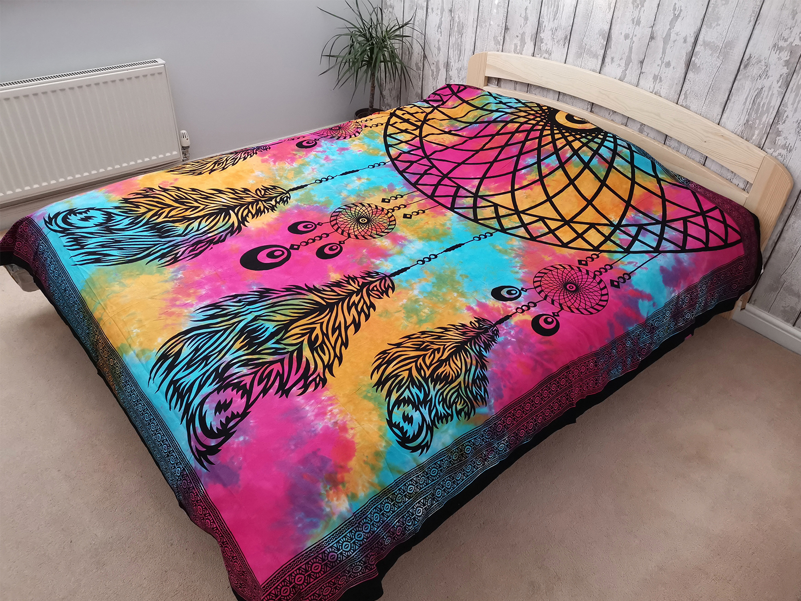 Tagesdecke - Traumfänger - bunt – 100 % Baumwolle – 210 x 240 cm