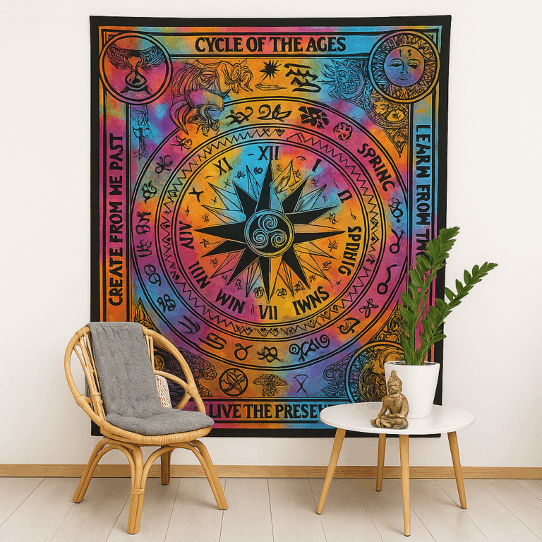 Wandtuch xxl - Circle of Ages - 210 × 230 cm r22r2r2r3