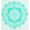Tagesdecke grün weiß gemustert Mandala - 100 % Baumwolle - 210 x 240 cm – Bild 4