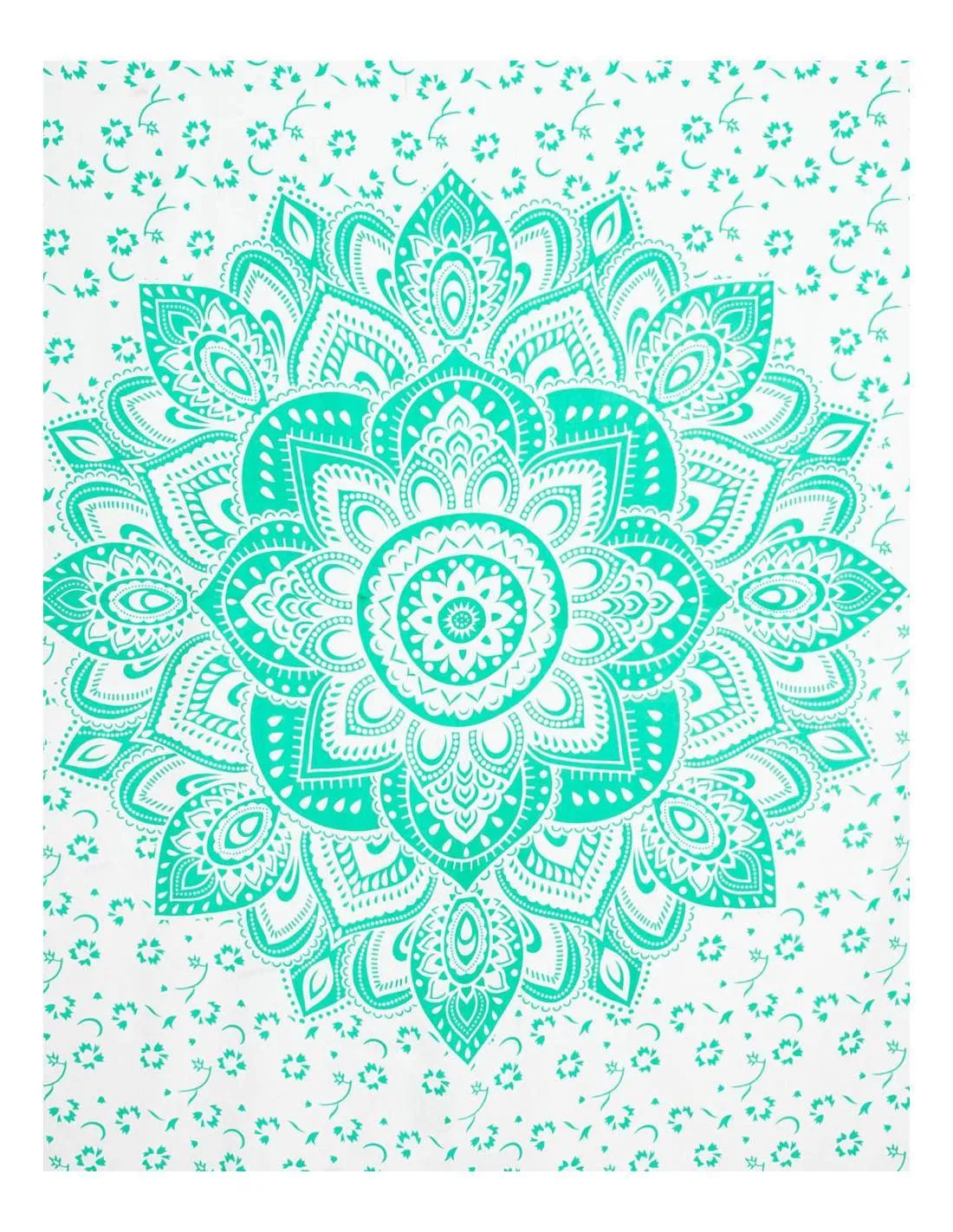 Tagesdecke grün weiß gemustert Mandala - 100 % Baumwolle - 210 x 240 cm – Bild 4