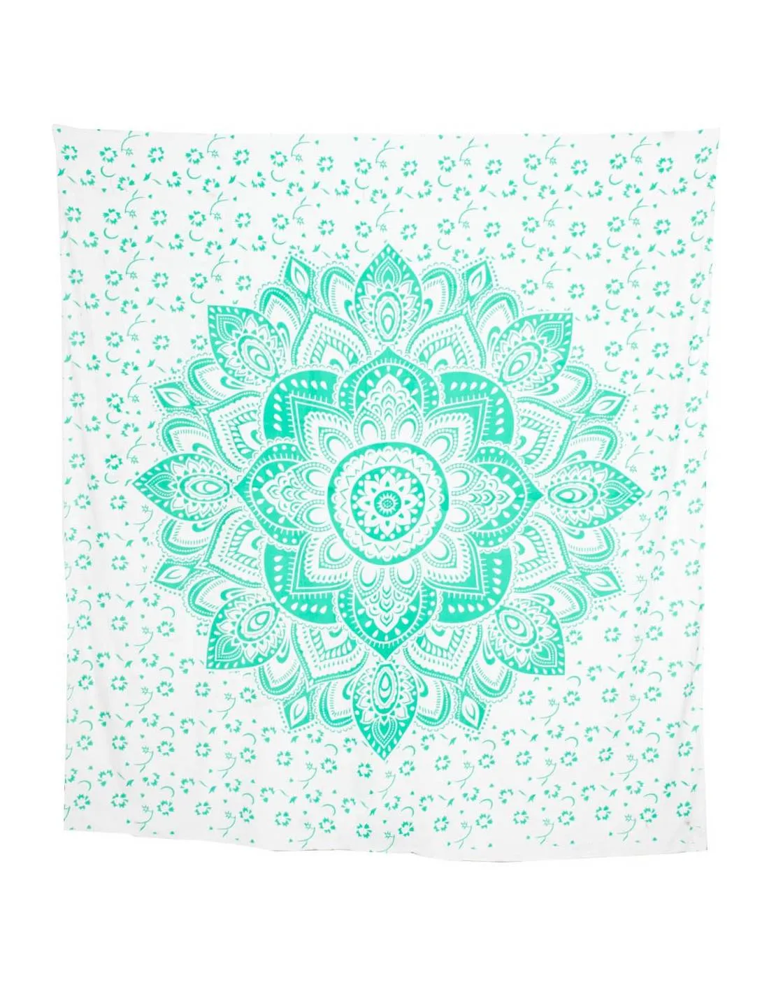 Tagesdecke grün weiß gemustert Mandala - 100 % Baumwolle - 210 x 240 cm – Bild 2