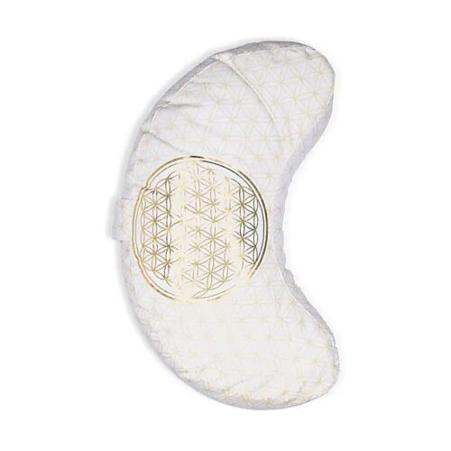 Yogakissen – Blume des Lebens Halbmond Bio-Baumwolle (OCS)