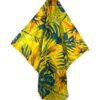 Pareo mit gelben Blumen & Pom Poms – 100 % Baumwolle